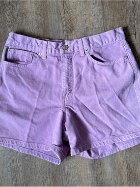 LONDONJEAN Lavender Cotton High-Rise Shorts